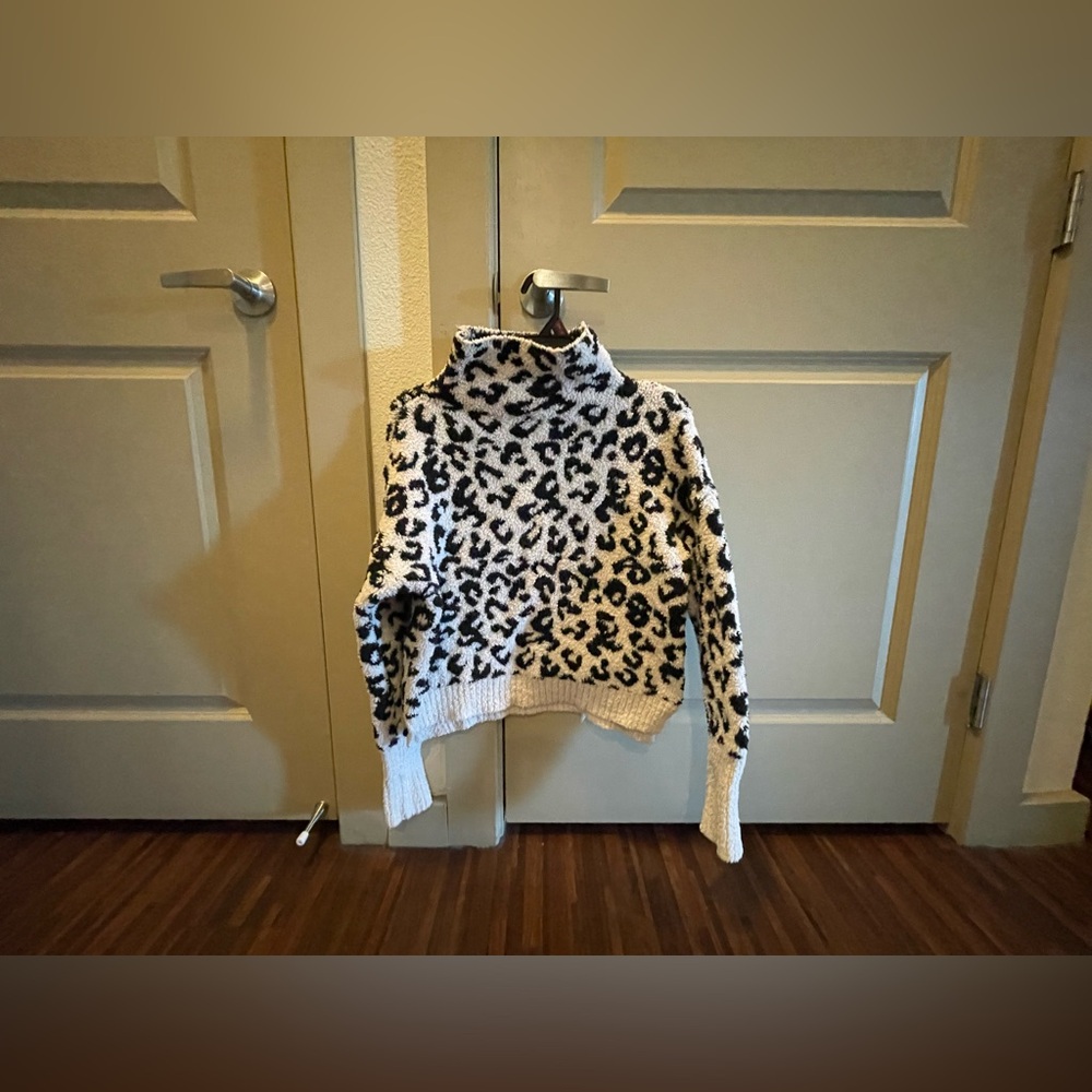 UGG Women’s Leopard Print Cozy Knit Turtleneck Sweater